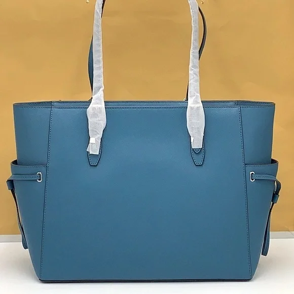 MICHAEL KORS 
Gilly Large Saffiano Leather Tote Bag TEAL COLOR - Picture 8 of 15